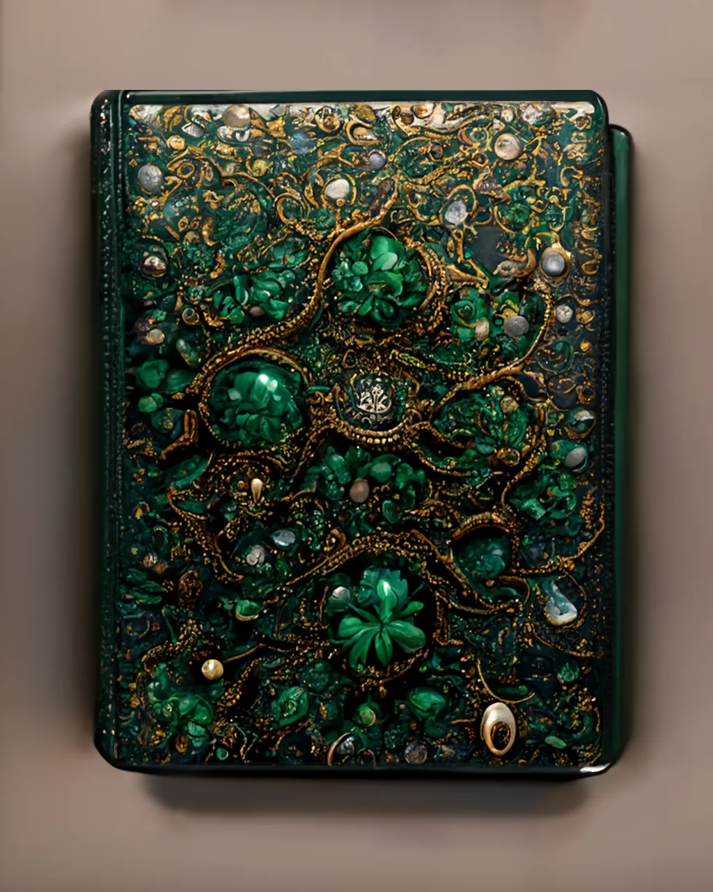 At. Giovanni Belcanti's workshop | Green Diary (ca. 1585) | Leather, gemstones, and gold threading