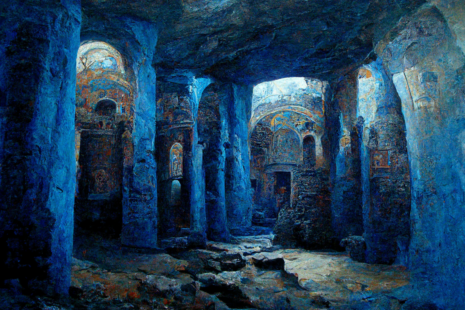 Jacinda Johnson-Brown (1946) | The Blue Temple (1982) | Oil on canvas
