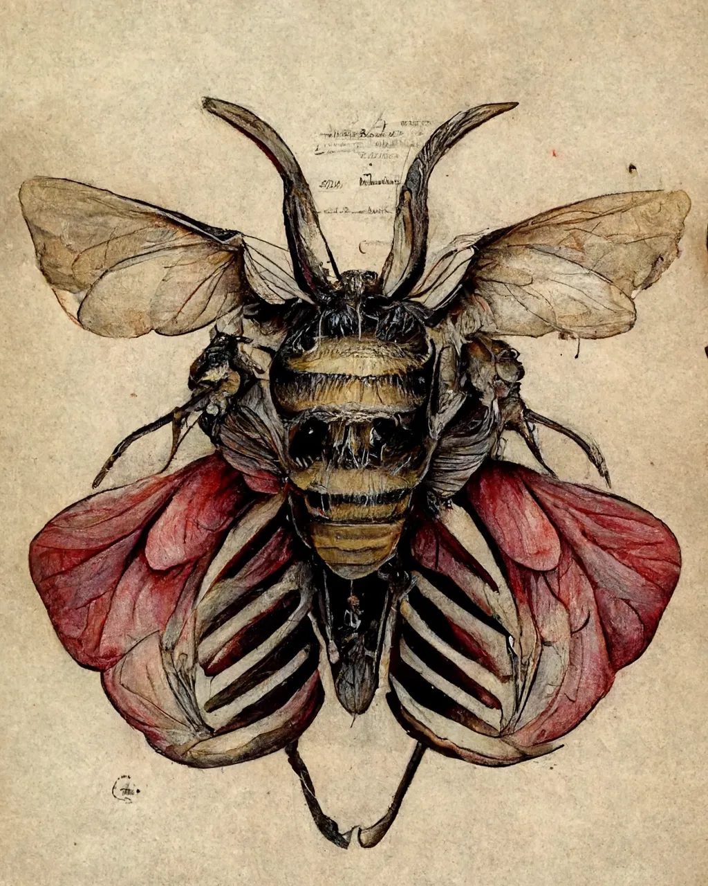 Baroness Elsa Von Bienenstock (1885-1968) | Study of Bee (1910) | Ink on paper