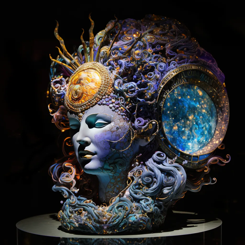 Thibault LaFontaine (1757-1795) | Bust of the Cosmic Goddess (ca. 1786) | Polychrome alabaster