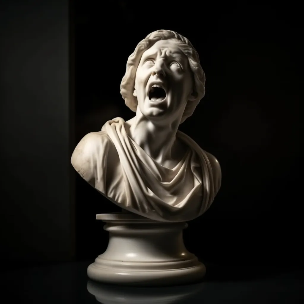Att. Thanatophanes | Screaming Bust (ca. 150 AD) | Marble
