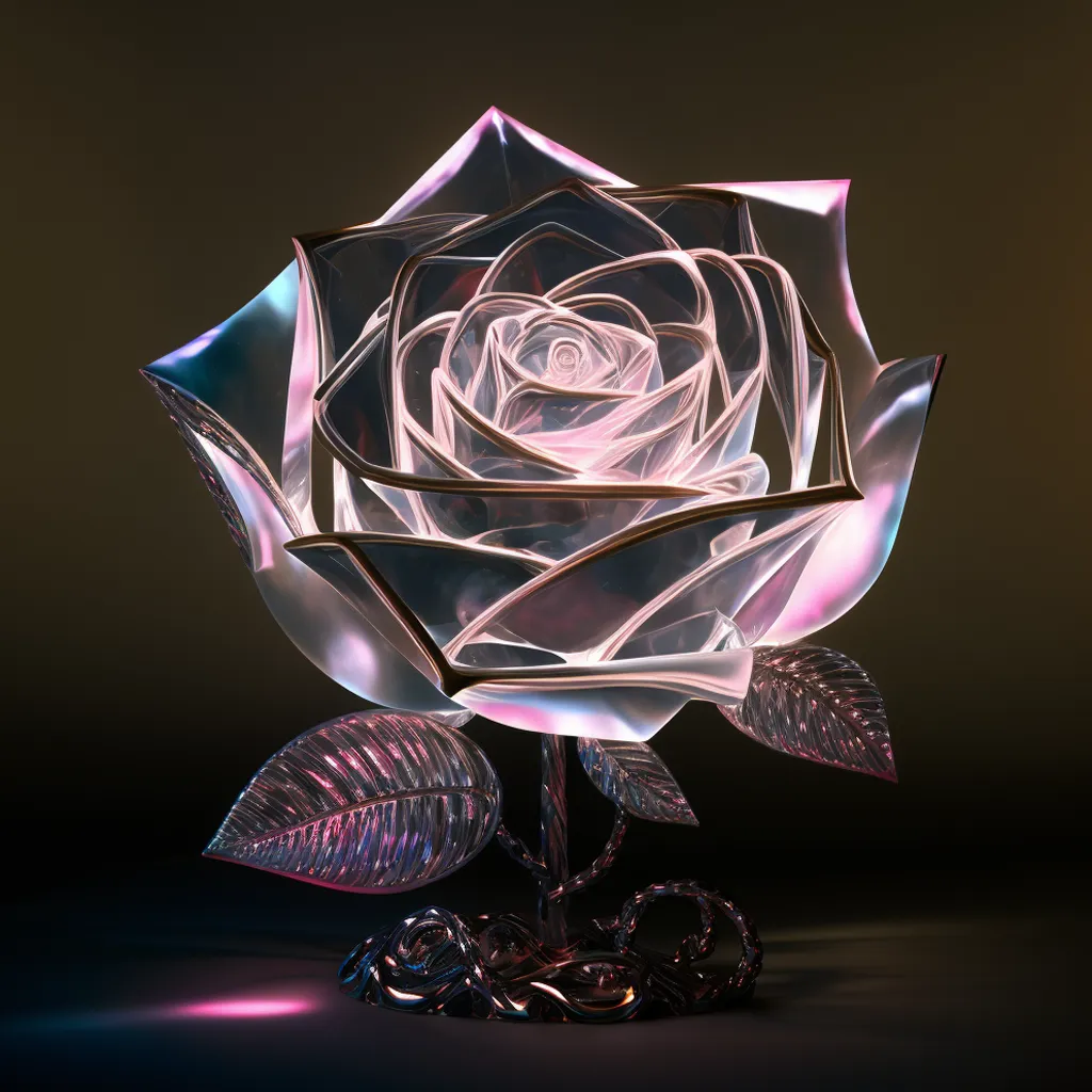 Workshop of Lindor & Linden | Blooming Rose (1958) | Glass